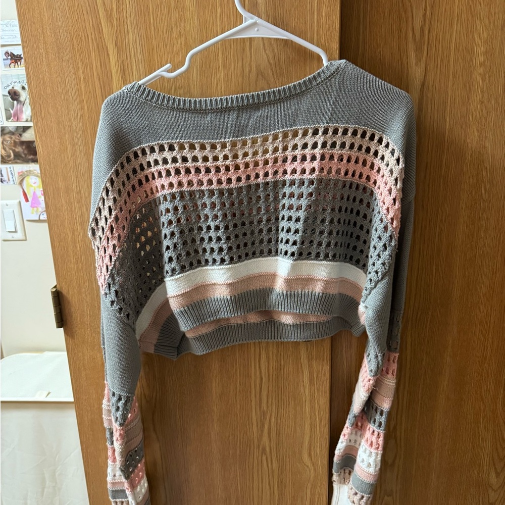 Altar'd State Multicolor Crochet Sweater
